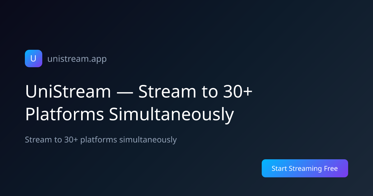 UniStream — Stream to 30+ Platforms Simultaneously